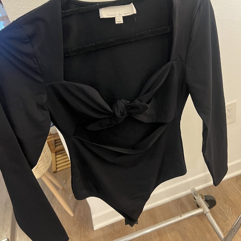 Never Worn- Fleur Du Mal Bow Bodysuit